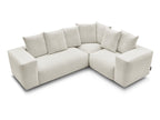 Canapé d'angle fixe modulable VOLTAIRE avec 1 chauffeuse 2 places, 1 angle et 1 chauffeuse 1 place tissu chiné
