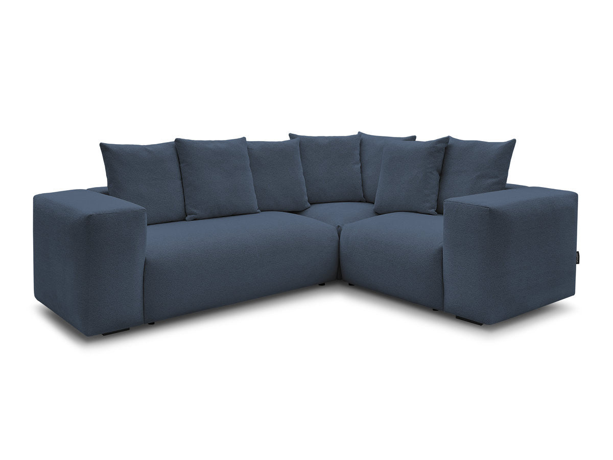 Canapé d'angle fixe modulable VOLTAIRE avec 1 chauffeuse 2 places, 1 angle et 1 chauffeuse 1 place tissu chiné