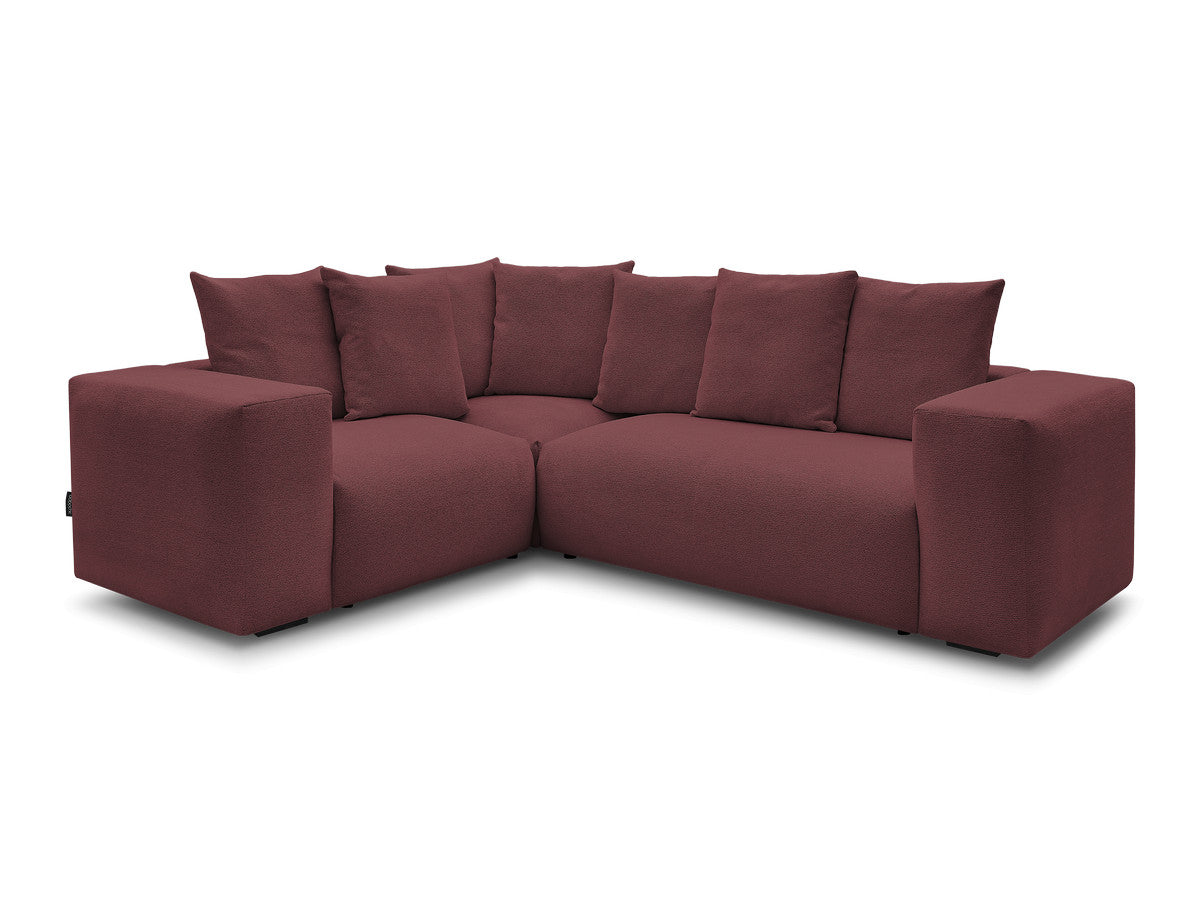 Canapé d'angle fixe modulable VOLTAIRE avec 1 chauffeuse 2 places, 1 angle et 1 chauffeuse 1 place tissu chiné