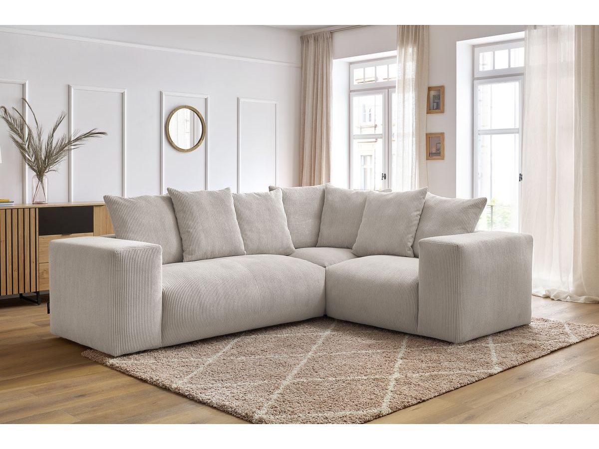 Canapé d'angle fixe modulable VOLTAIRE avec 1 chauffeuse 2 places, 1 angle et 1 chauffeuse 1 place