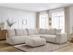 Canapé d'angle fixe modulable VOLTAIRE avec 2 chauffeuses 2 places, 1 angle, 1 chauffeuse 1 place et 1 pouf