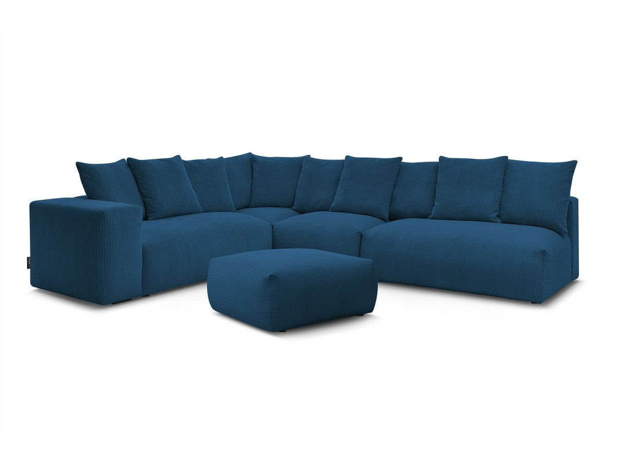Canapé d'angle fixe modulable VOLTAIRE avec 2 chauffeuses 2 places, 1 angle, 1 chauffeuse 1 place et 1 pouf