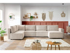 Canapé d'angle fixe modulable XL NIHAD tissu velours côtelé
