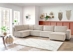 Canapé d'angle fixe modulable XL NIHAD tissu velours côtelé