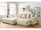 Canapé d'angle fixe MONT-BLANC velours avec pouf