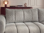 Canapé d'angle fixe NESTY tissu chiné avec pouf