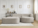 Canapé d'angle fixe ROUSSEAU tissu texturé avec pouf