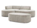 Canapé d'angle fixe ROUSSEAU tissu texturé avec pouf