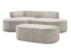 Canapé d'angle fixe ROUSSEAU tissu texturé avec pouf