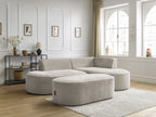 Canapé d'angle fixe ROUSSEAU tissu texturé avec pouf