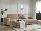 Canapé d'angle fixe SIERRA velours avec pouf
