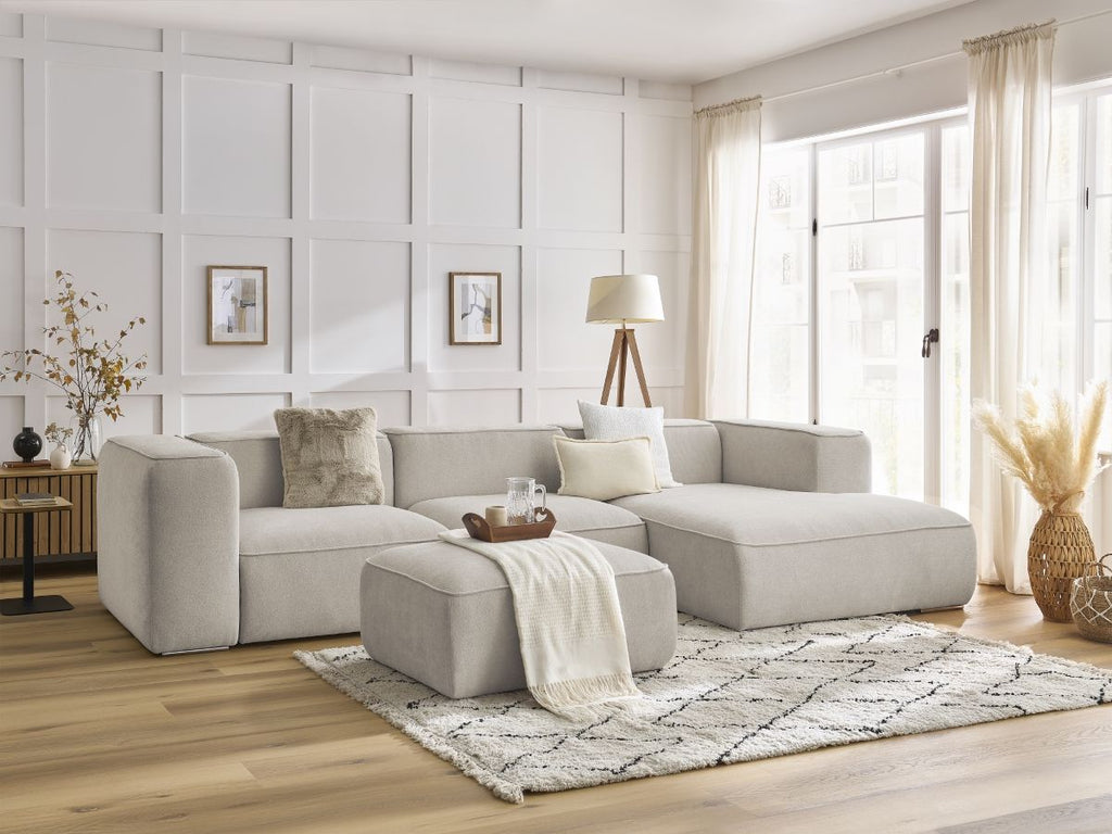 Canapé d'angle fixe ZEPHYR avec pouf