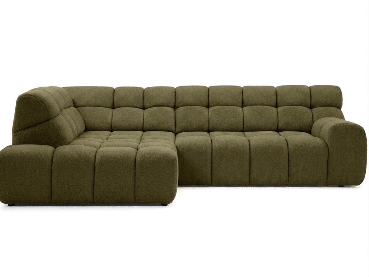 Canapé d'angle L convertible avance-recule électrique ANDRE tissu texturé