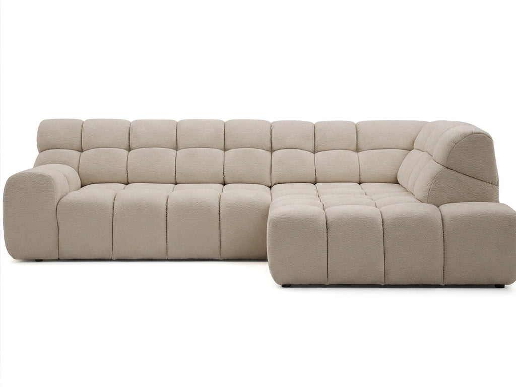 Canapé d'angle L convertible avance-recule électrique ANDRE tissu texturé