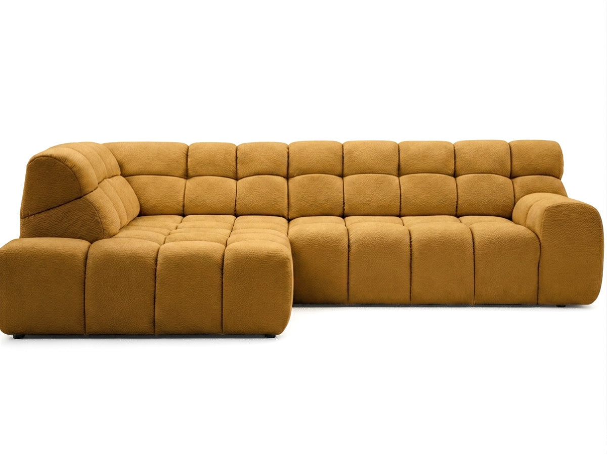Canapé d'angle L convertible avance-recule électrique ANDRE tissu texturé