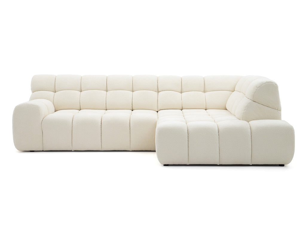 Canapé d'angle L convertible avance-recule électrique ANDRE tissu texturé