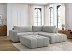 Canapé d'angle L convertible coffre ARSENE avec pouf
