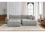 Canapé d'angle L convertible coffre ARSENE avec pouf