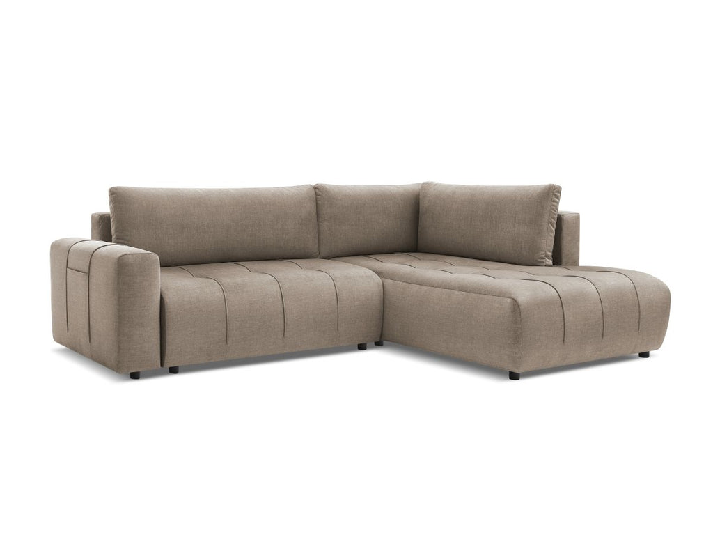Canapé d'angle L convertible coffre ARSENE tissu velours