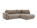 Canapé d'angle L convertible coffre ARSENE tissu velours
