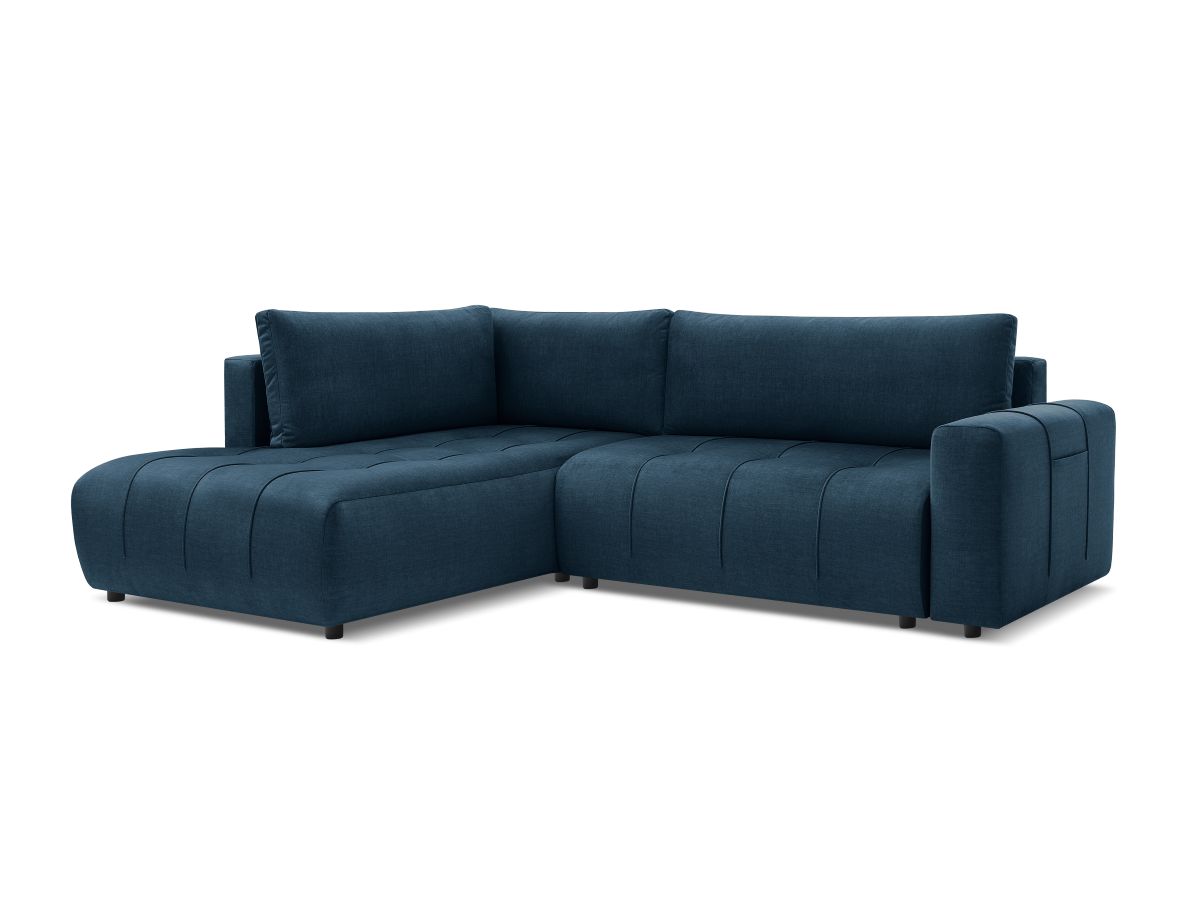 Canapé d'angle L convertible coffre ARSENE tissu velours