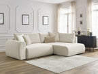 Canapé d'angle L convertible coffre LUCIEN tissu lisse