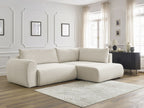 Canapé d'angle L convertible coffre LUCIEN tissu lisse