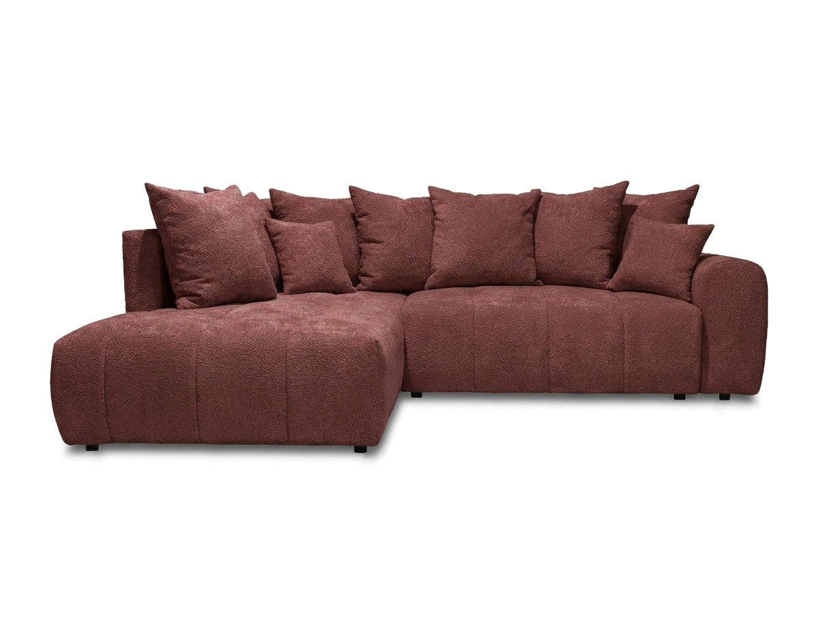 Canapé d'angle L convertible coffre ROXELANE tissu bouclette