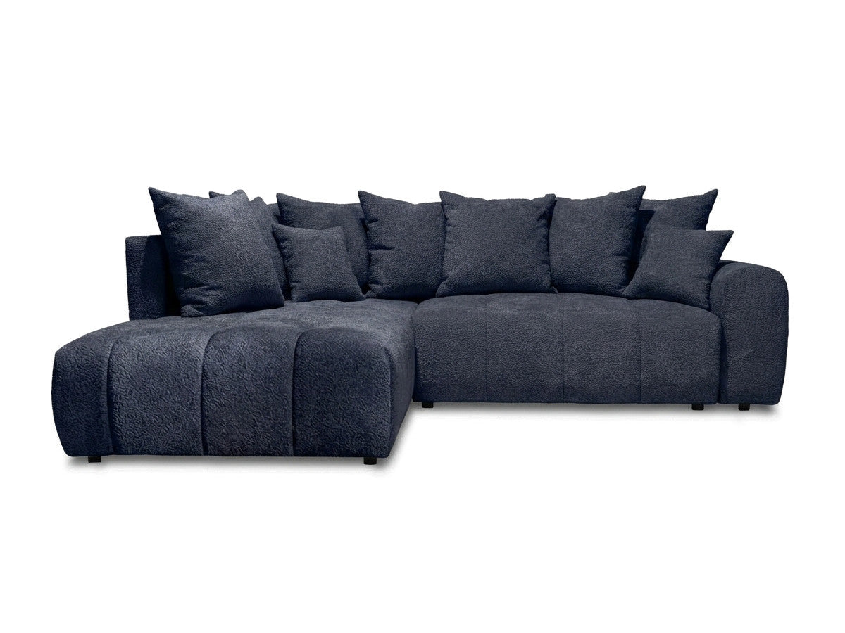Canapé d'angle L convertible coffre ROXELANE tissu bouclette