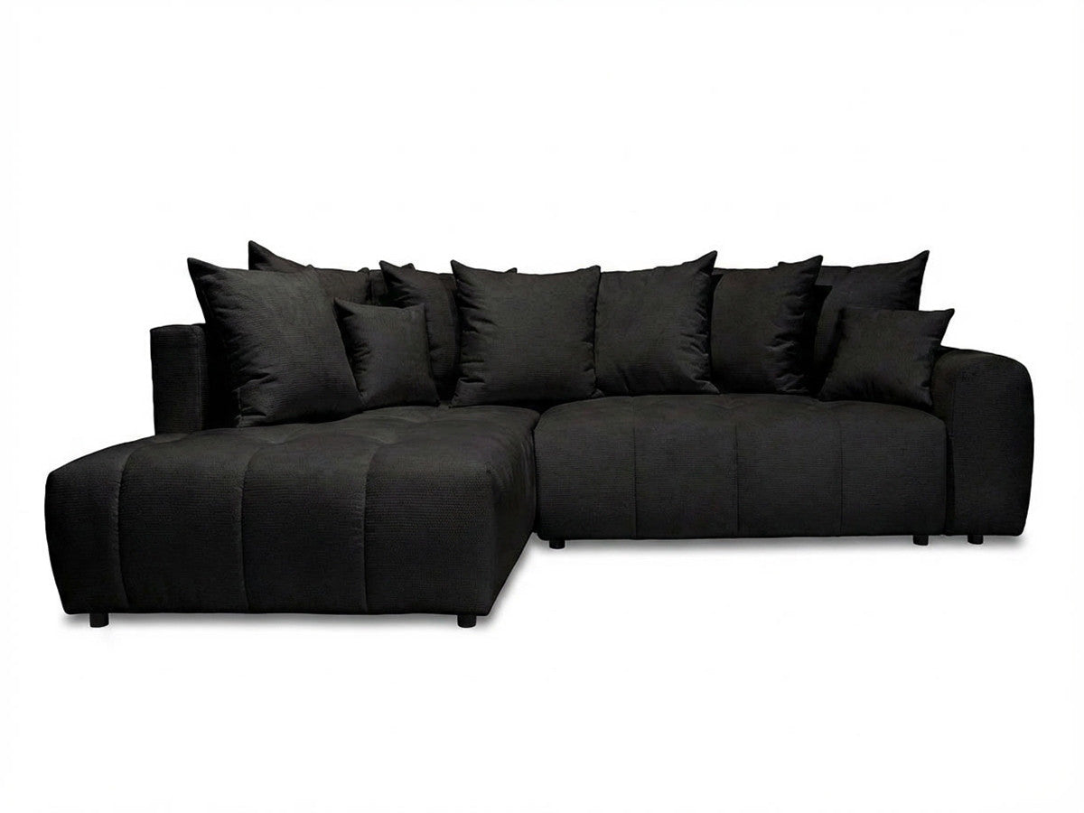 Canapé d'angle L convertible coffre ROXELANE tissu chiné