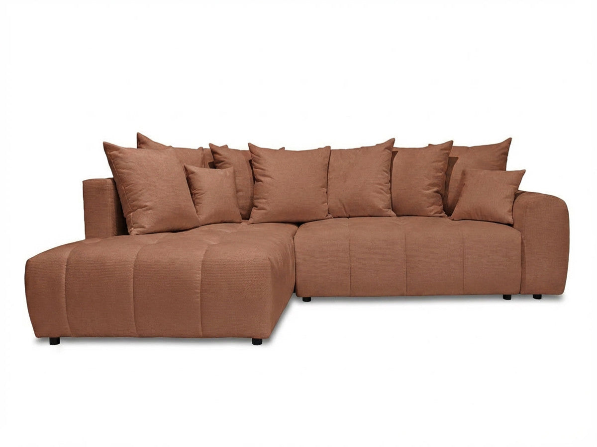 Canapé d'angle L convertible coffre ROXELANE tissu chiné