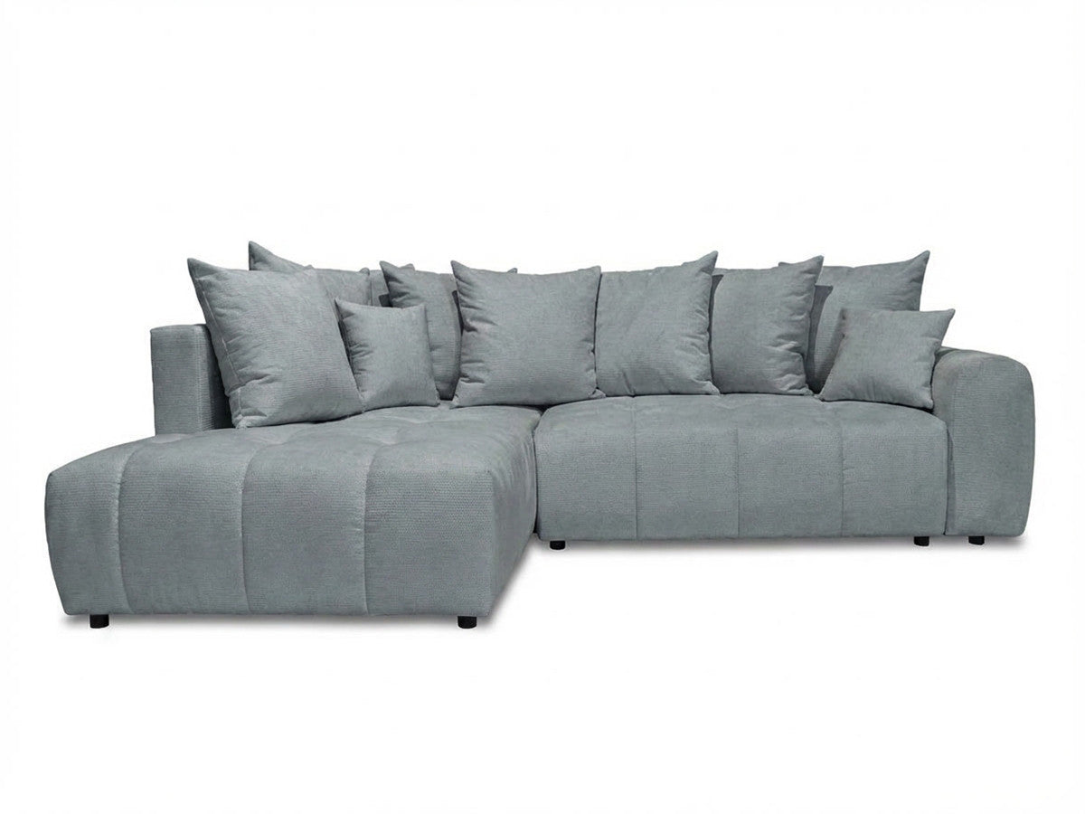 Canapé d'angle L convertible coffre ROXELANE tissu chiné
