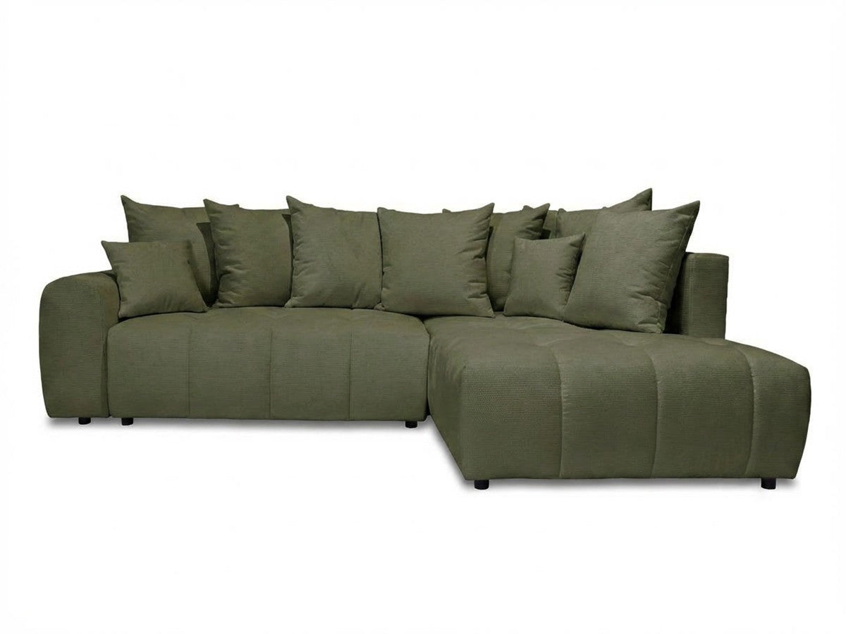 Canapé d'angle L convertible coffre ROXELANE tissu chiné