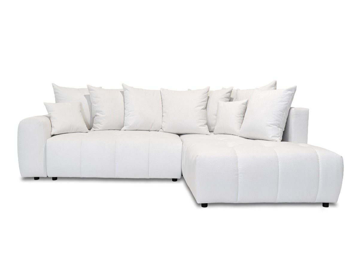 Canapé d'angle L convertible coffre ROXELANE tissu chiné