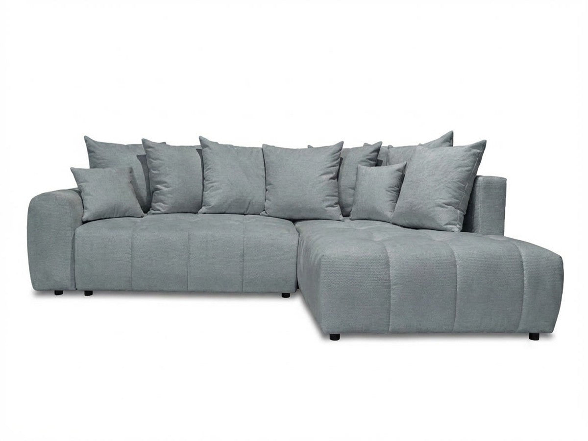 Canapé d'angle L convertible coffre ROXELANE tissu chiné
