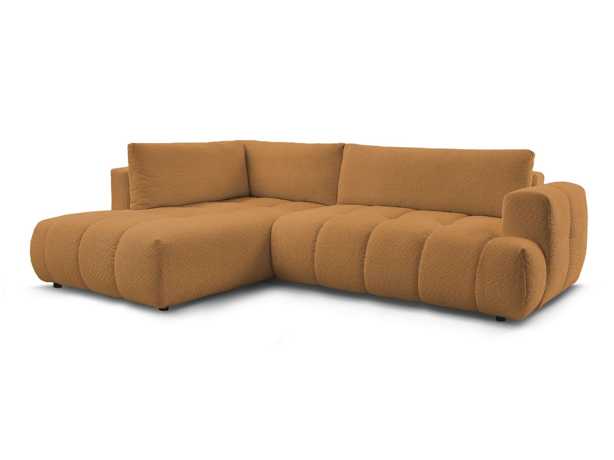 Canapé d'angle L convertible FUJI tissu bouclette