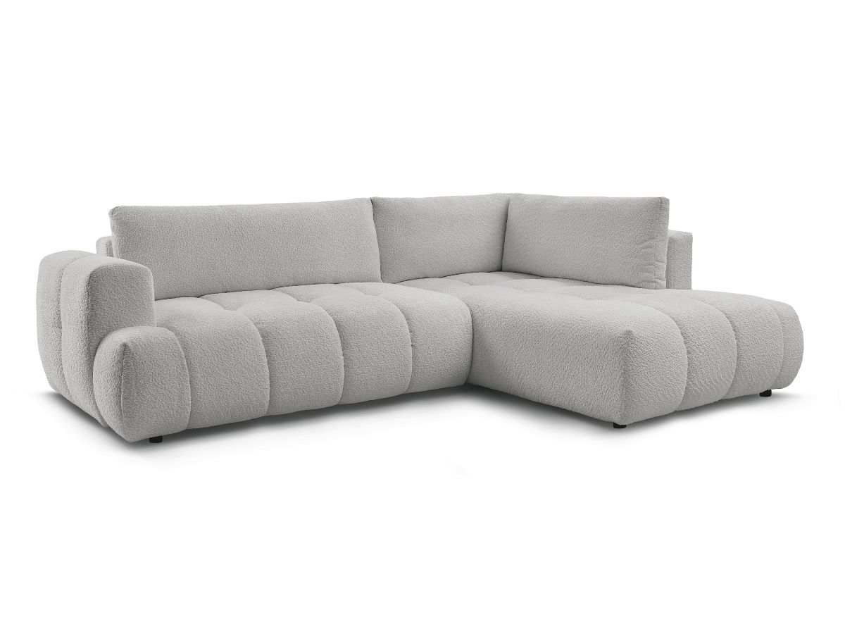 Canapé d'angle L convertible FUJI tissu bouclette