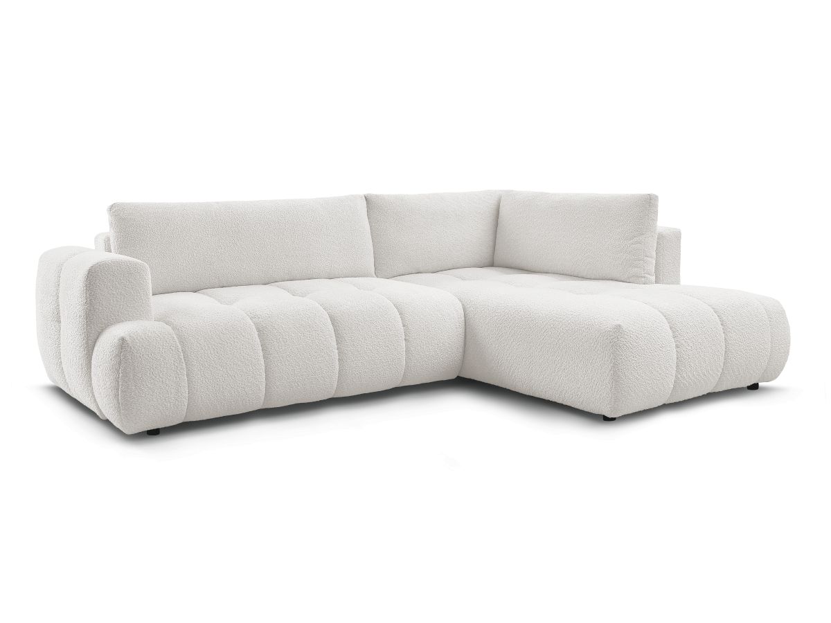 Canapé d'angle L convertible FUJI tissu bouclette