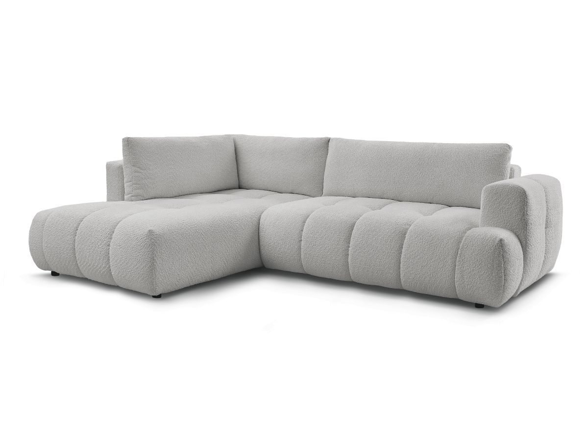 Canapé d'angle L convertible FUJI tissu bouclette