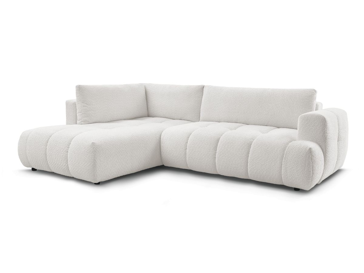 Canapé d'angle L convertible FUJI tissu bouclette