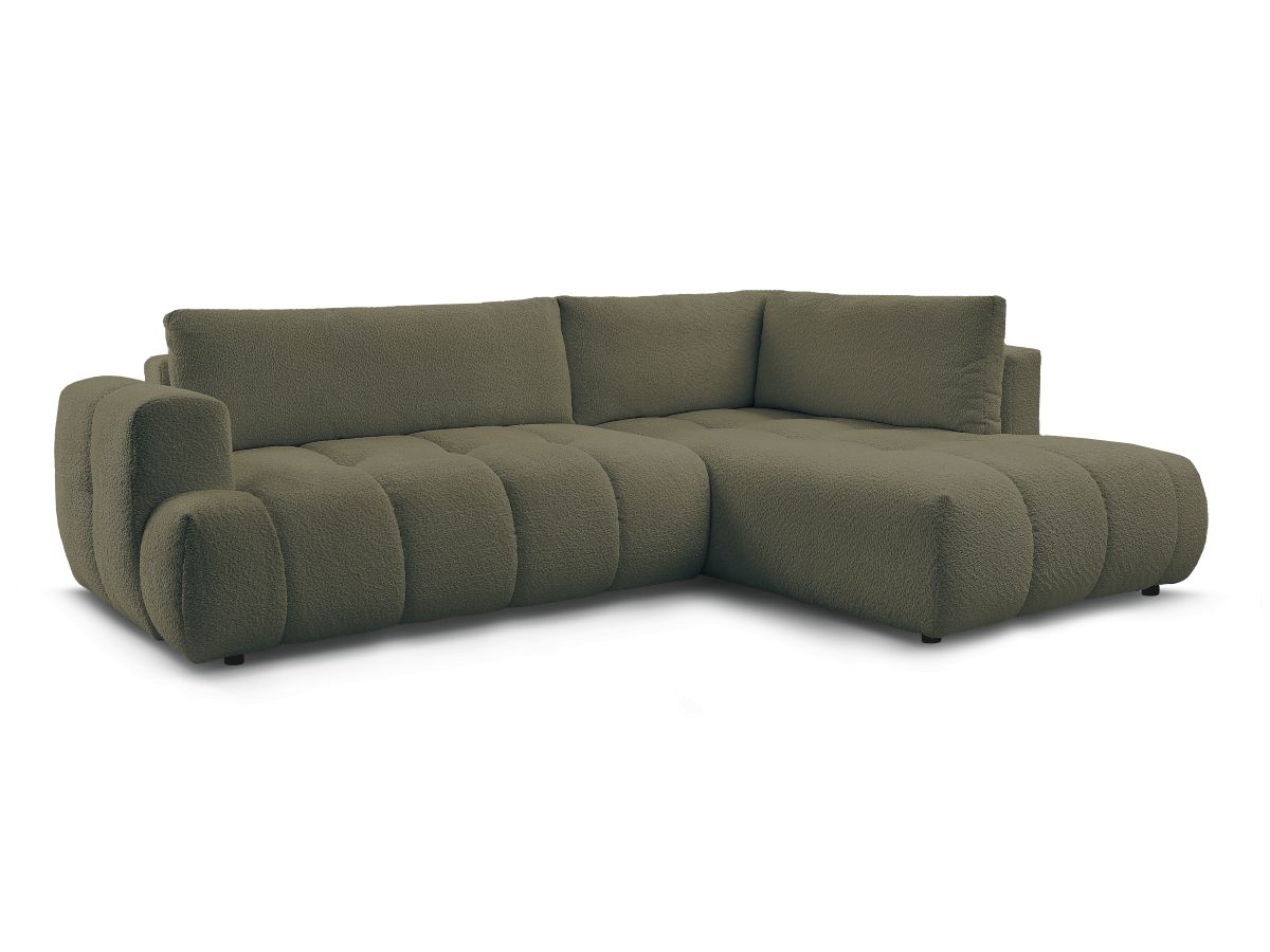Canapé d'angle L convertible FUJI tissu bouclette