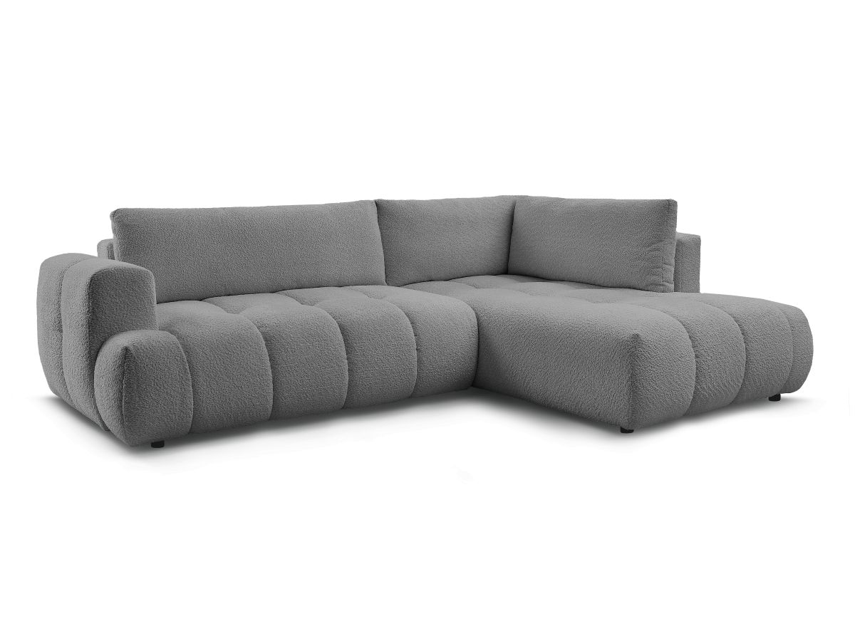 Canapé d'angle L convertible FUJI tissu bouclette