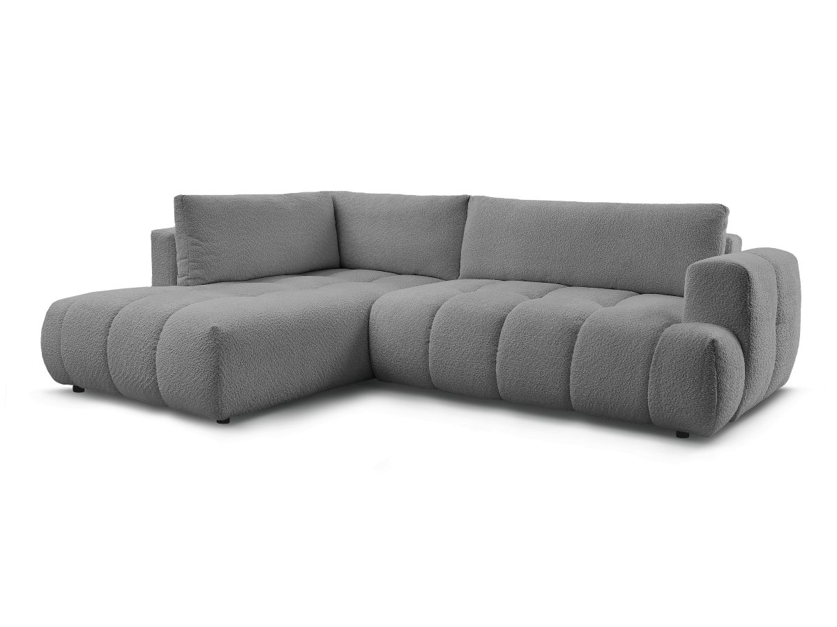 Canapé d'angle L convertible FUJI tissu bouclette