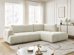 Canapé d'angle L convertible FUJI tissu lisse
