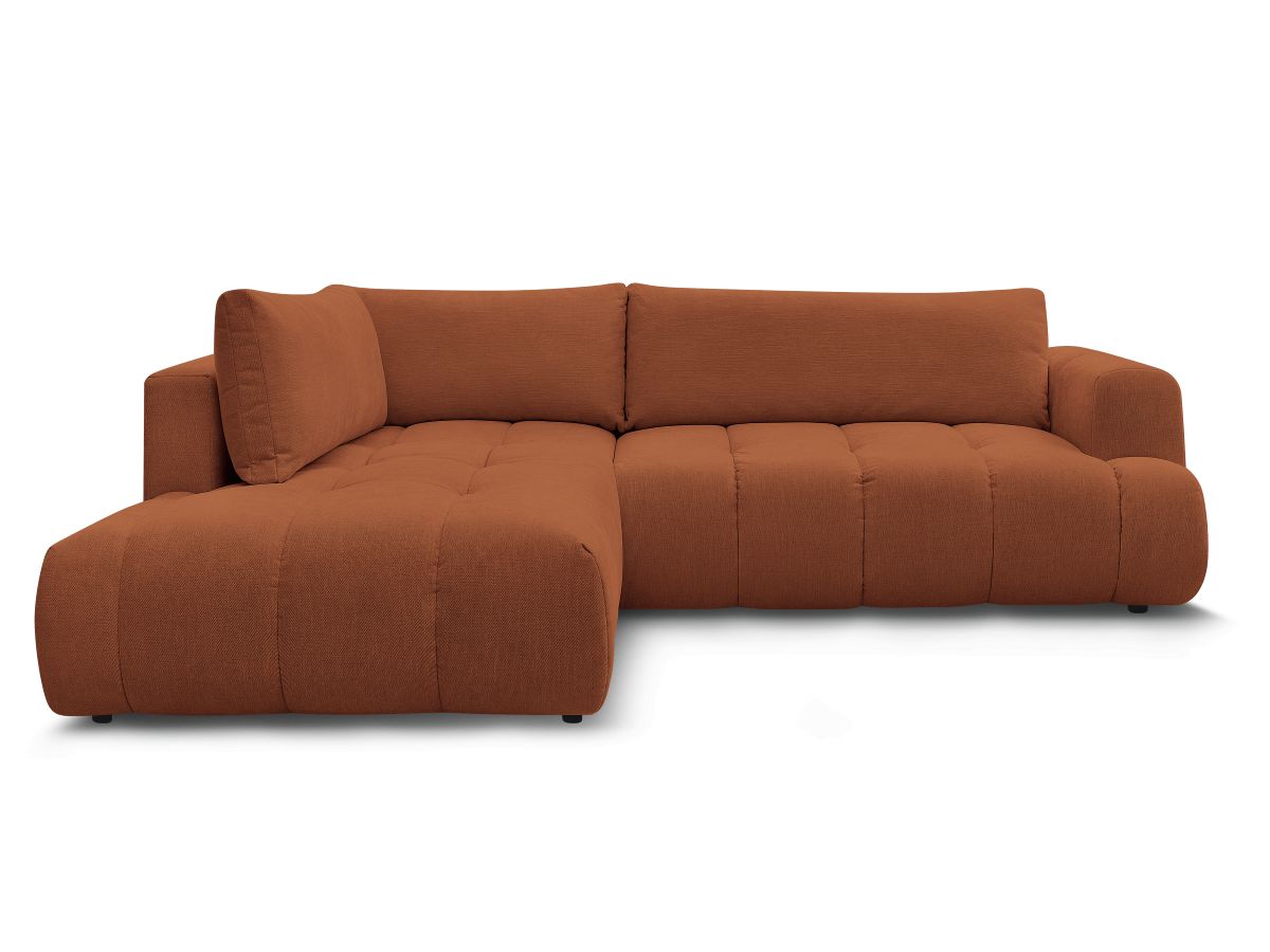 Canapé d'angle L convertible FUJI tissu lisse