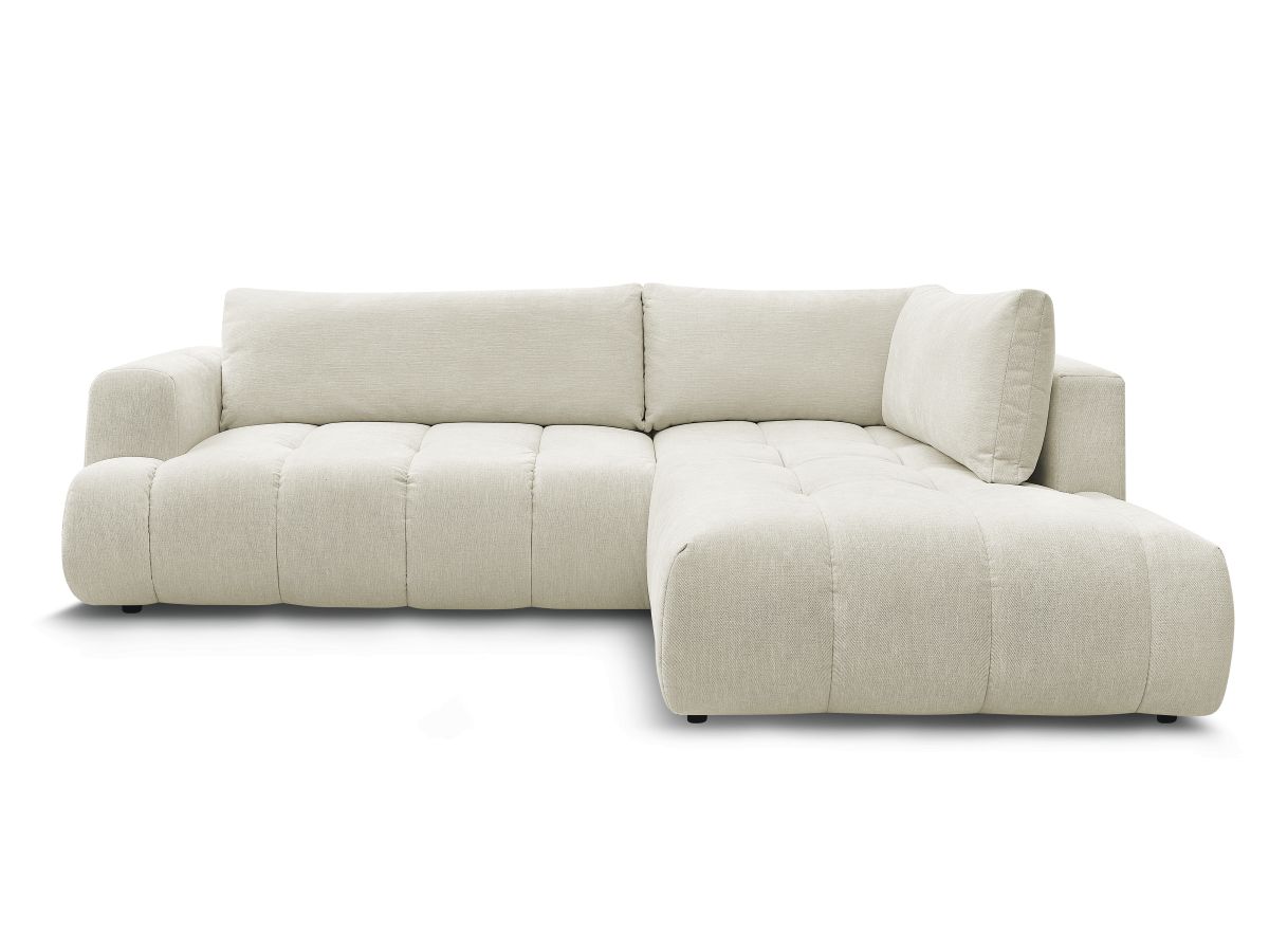 Canapé d'angle L convertible FUJI tissu lisse