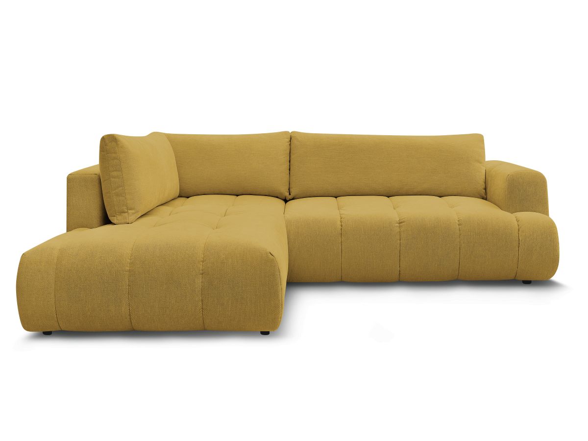 Canapé d'angle L convertible FUJI tissu lisse