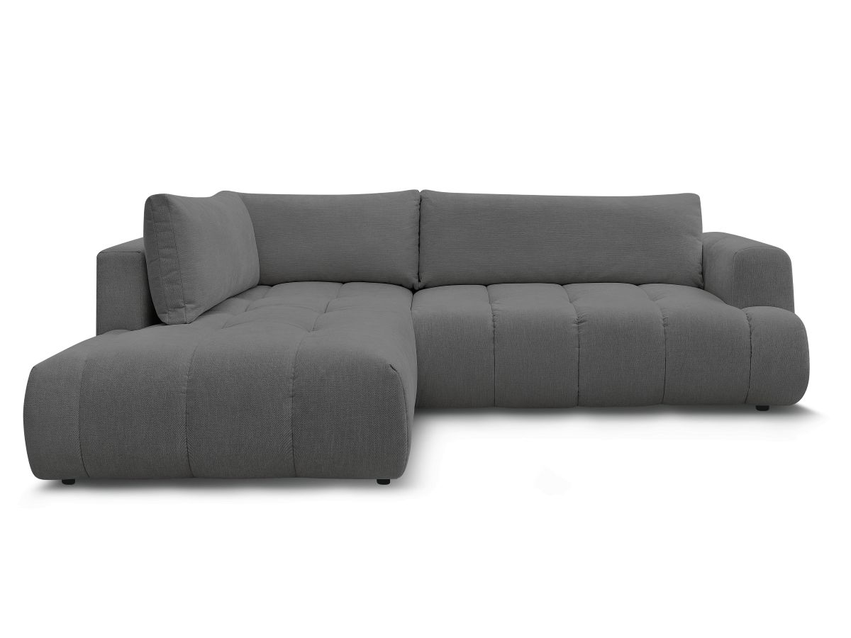 Canapé d'angle L convertible FUJI tissu lisse