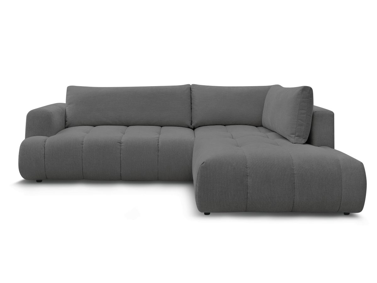 Canapé d'angle L convertible FUJI tissu lisse