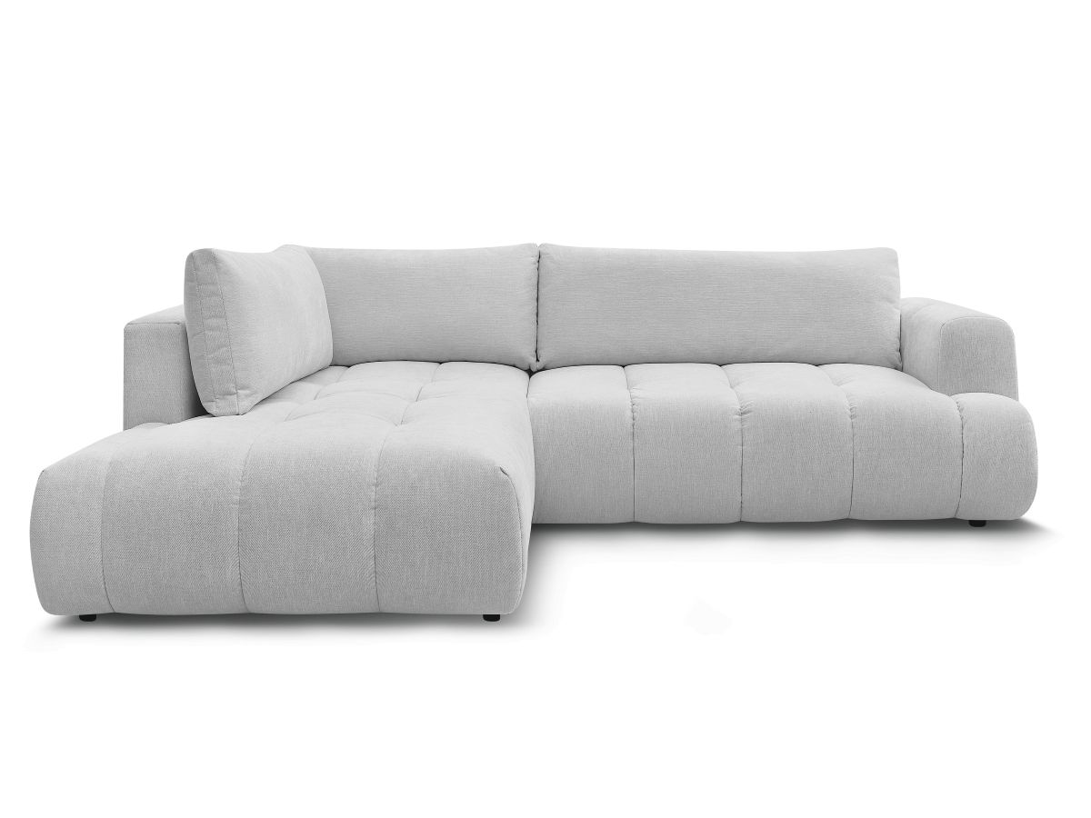 Canapé d'angle L convertible FUJI tissu lisse
